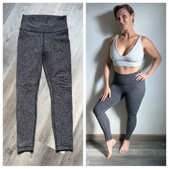 Lululemon High Rise Wunder Under Leggings Heathered Herringbone 4 - Picture 3 of 9